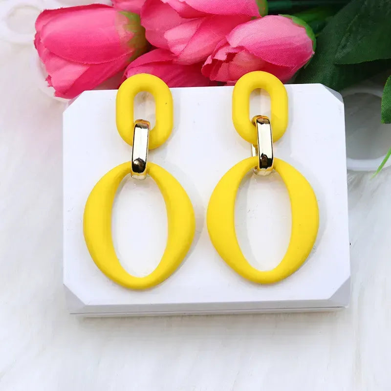 Oval Link Dangle Earrings